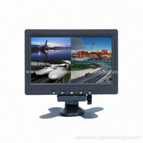 7-inch 4-channel CCTV LCD Monitor, Supports 4 BNC Input